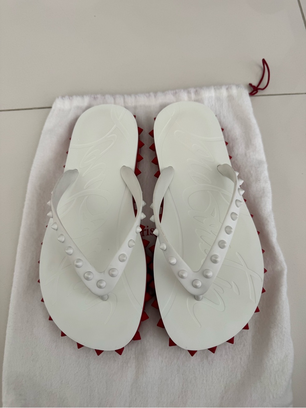 Christian Louboutin Rubber Flip Flops - Picture 3 of 5